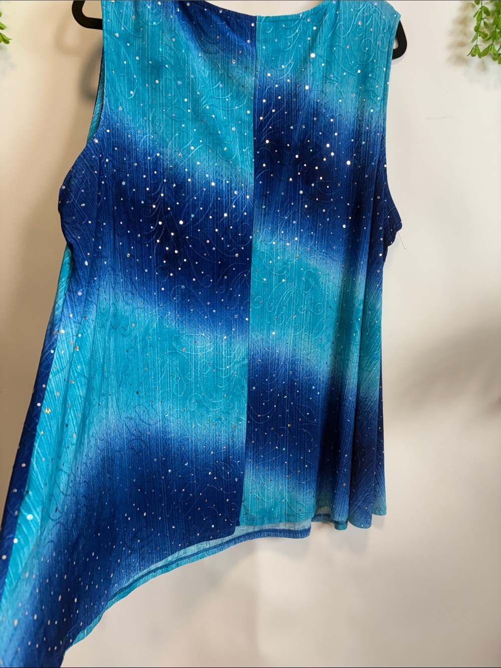 Avenue Blue Teal Ombre Tank with Silver Ring Accents - Picture 7 of 8